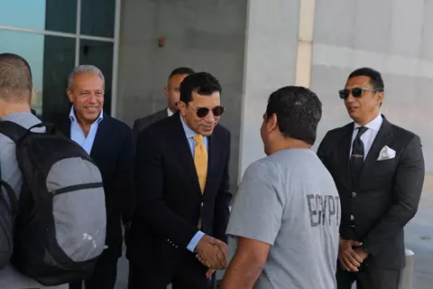 وزير الرياضة يستقبل بعثة منتخب مصر بعد العودة من بوركينا فاسو